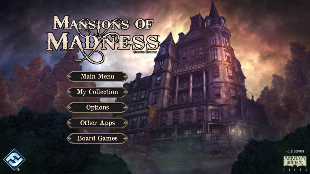 Mansions of Madness app front screen