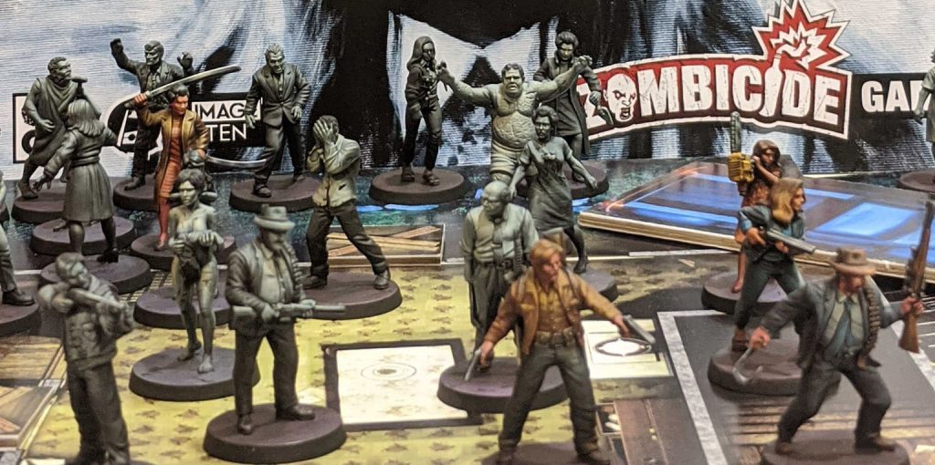 Painted Minis in an official image from Night of the Living Dead, A Zombicide Game