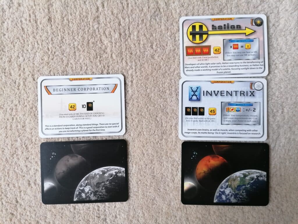 Terraforming Mars corporation cards