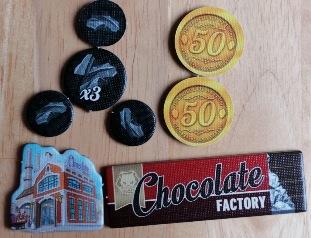 Chocolate Factory Tokens from Review at Board N Bone