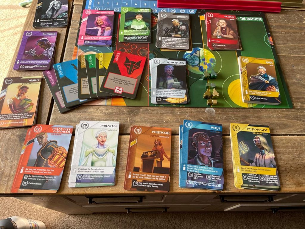 Red Rising Image with cards laid out and tokens